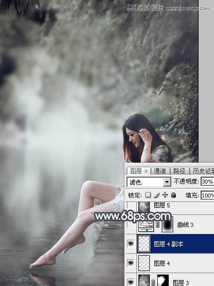 Photoshop给河边女孩添加暴风雨效果图,PS教程,图老师教程网