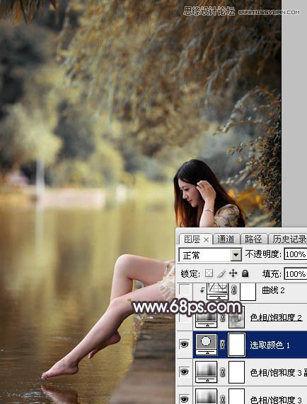 Photoshop调出河边美女人像LOMO暗色调,PS教程,图老师教程网