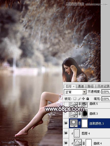 Photoshop调出河边美女人像LOMO暗色调,PS教程,图老师教程网