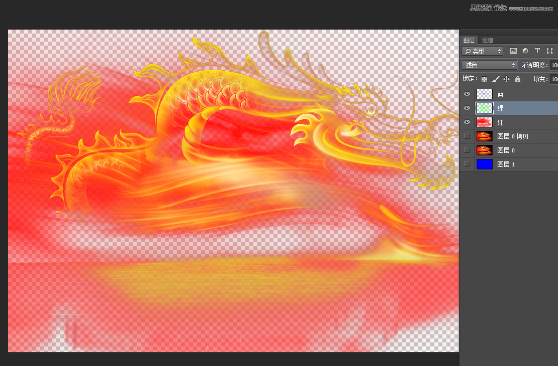 Photoshop巧用通道工具抠出火焰中国龙,PS教程,图老师教程网