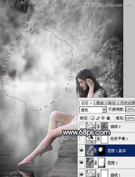 Photoshop调出河边人像黑白冷色效果,PS教程,图老师教程网