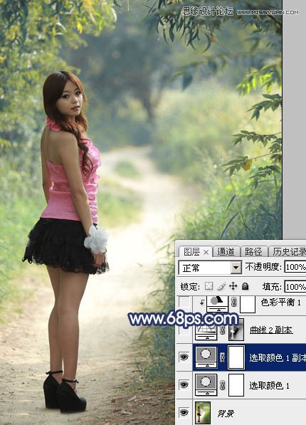 Photoshop调出外景女孩唯美紫色效果,PS教程,图老师教程网