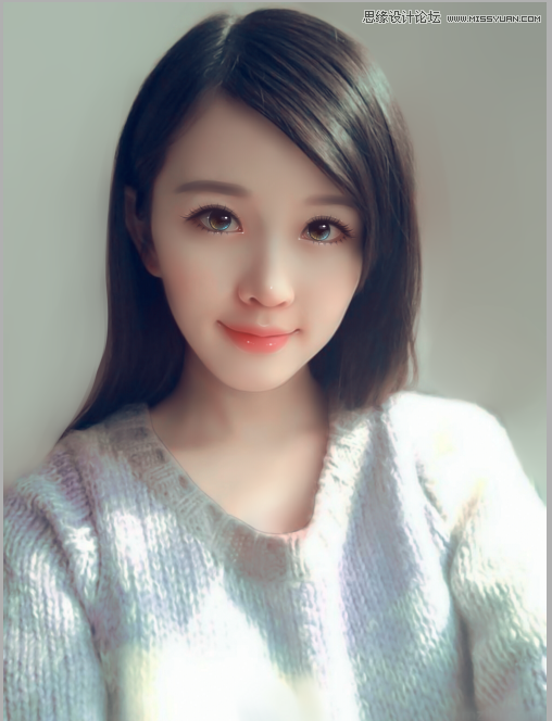 Photoshop给可爱女孩私房照转手绘效果,PS教程,图老师教程网