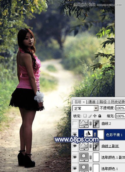 Photoshop调出外景女孩唯美紫色效果,PS教程,图老师教程网