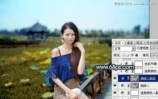 Photoshop给外景女孩添加金色黄昏效果图,PS教程,图老师教程网