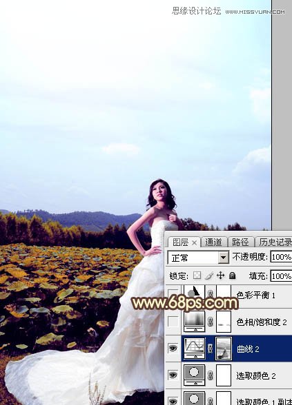 Photoshop给外景婚片添加夕阳艺术效果,PS教程,图老师教程网