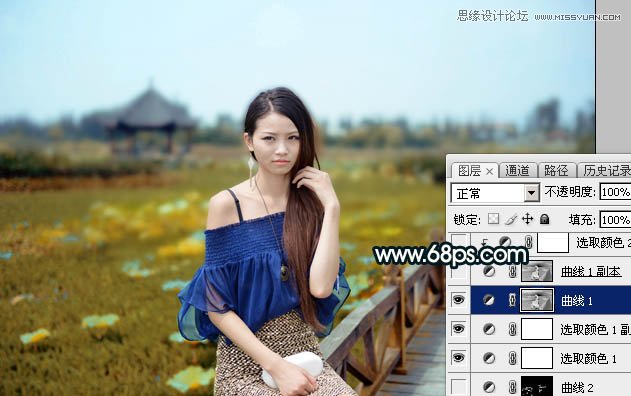 Photoshop给外景女孩添加金色黄昏效果图,PS教程,图老师教程网