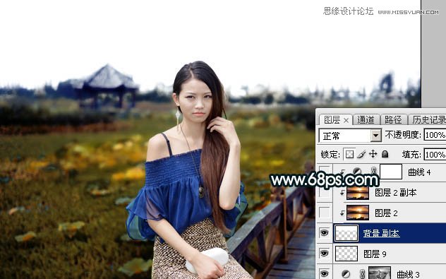 Photoshop给外景女孩添加金色黄昏效果图,PS教程,图老师教程网