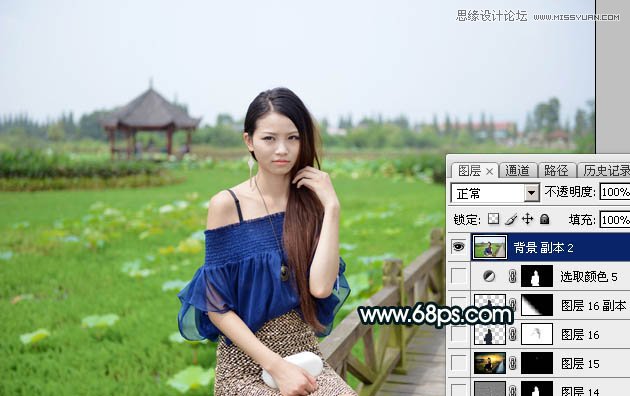 Photoshop给外景女孩添加金色黄昏效果图,PS教程,图老师教程网