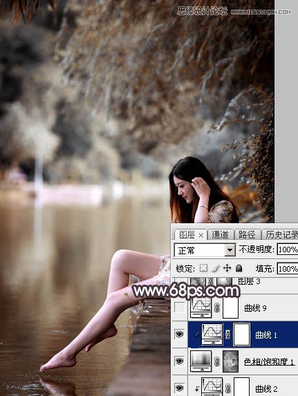 Photoshop调出河边美女人像LOMO暗色调,PS教程,图老师教程网