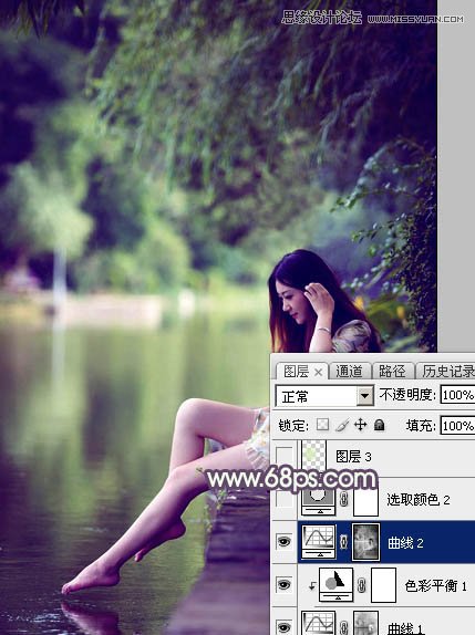 Photoshop调出河边女孩唯美紫色LOMO效果,PS教程,图老师教程网