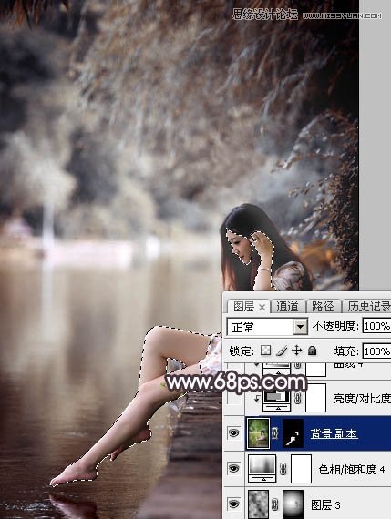 Photoshop调出河边美女人像LOMO暗色调,PS教程,图老师教程网