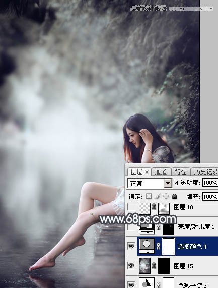 Photoshop给河边女孩添加暴风雨效果图,PS教程,图老师教程网