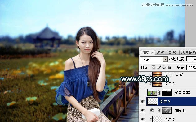 Photoshop给外景女孩添加金色黄昏效果图,PS教程,图老师教程网