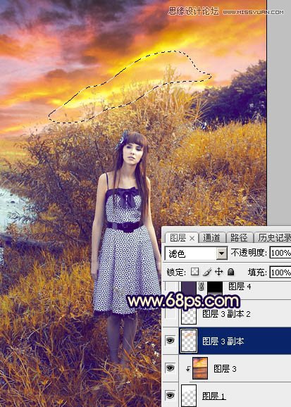 Photoshop给外景人像照片添加夕阳美景效果,PS教程,图老师教程网