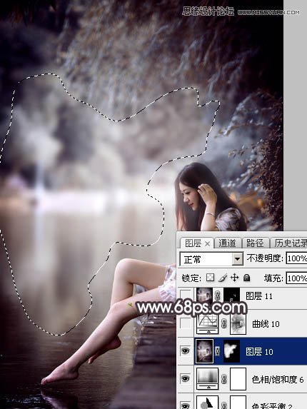 Photoshop调出河边美女人像LOMO暗色调,PS教程,图老师教程网