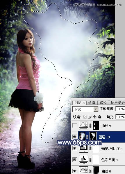 Photoshop调出外景女孩唯美紫色效果,PS教程,图老师教程网