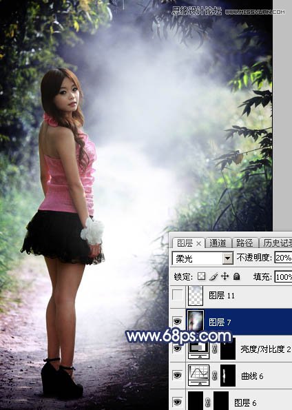 Photoshop调出外景女孩唯美紫色效果,PS教程,图老师教程网