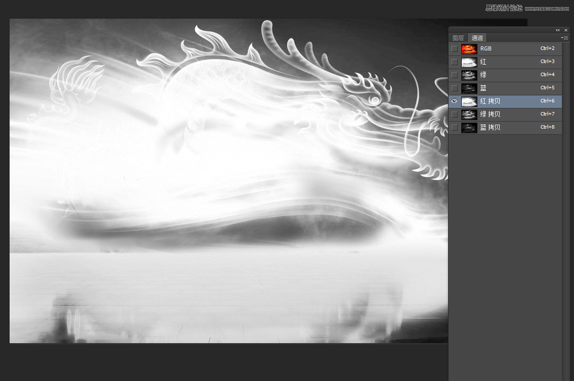 Photoshop巧用通道工具抠出火焰中国龙,PS教程,图老师教程网