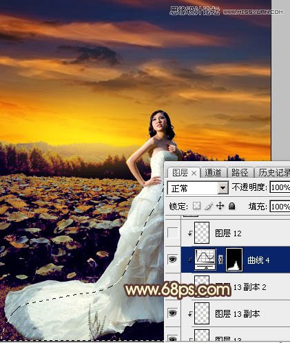 Photoshop给外景婚片添加夕阳艺术效果,PS教程,图老师教程网