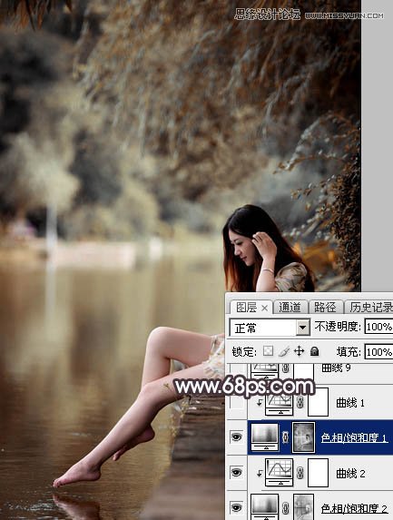 Photoshop调出河边美女人像LOMO暗色调,PS教程,图老师教程网