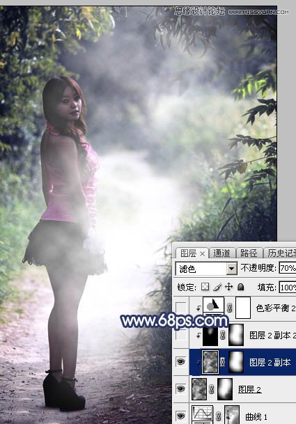 Photoshop调出外景女孩唯美紫色效果,PS教程,图老师教程网