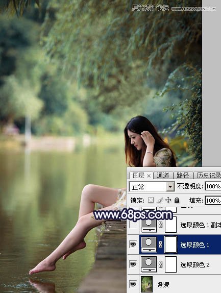 Photoshop调出河边美女梦幻紫红色效果,PS教程,图老师教程网