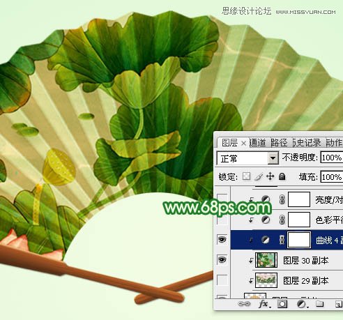 Photoshop绘制中国风逼真的折扇效果图,PS教程,图老师教程网