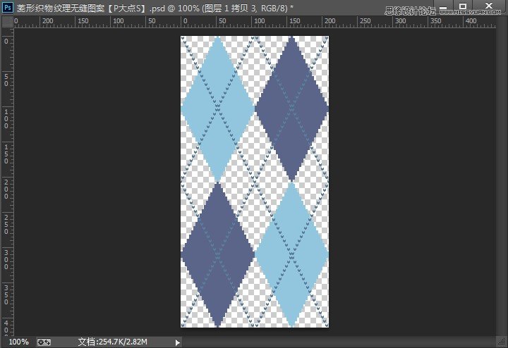Photoshop制作无缝菱形编织纹理背景教程,PS教程,图老师教程网