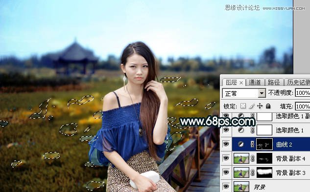 Photoshop给外景女孩添加金色黄昏效果图,PS教程,图老师教程网