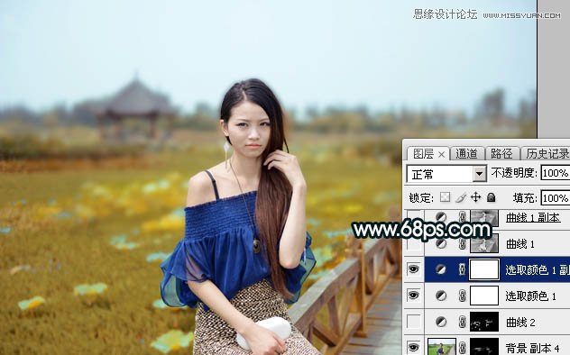 Photoshop给外景女孩添加金色黄昏效果图,PS教程,图老师教程网