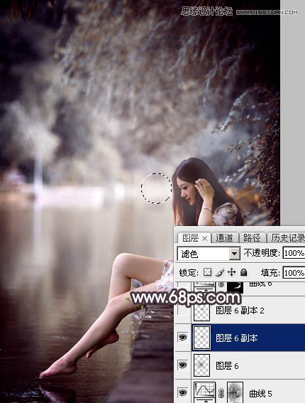 Photoshop调出河边美女人像LOMO暗色调,PS教程,图老师教程网