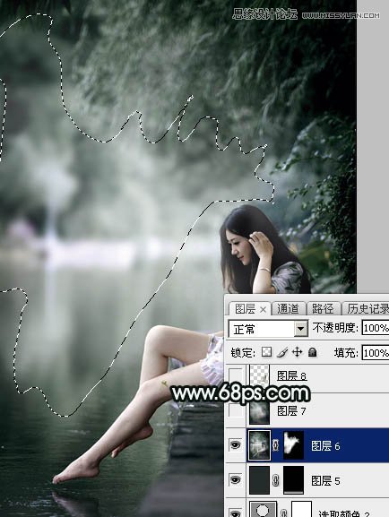 Photoshop调出河边女孩唯美蓝色效果,PS教程,图老师教程网