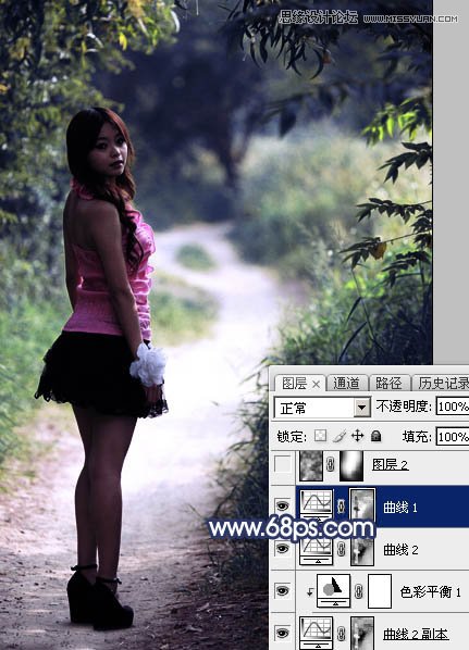 Photoshop调出外景女孩唯美紫色效果,PS教程,图老师教程网