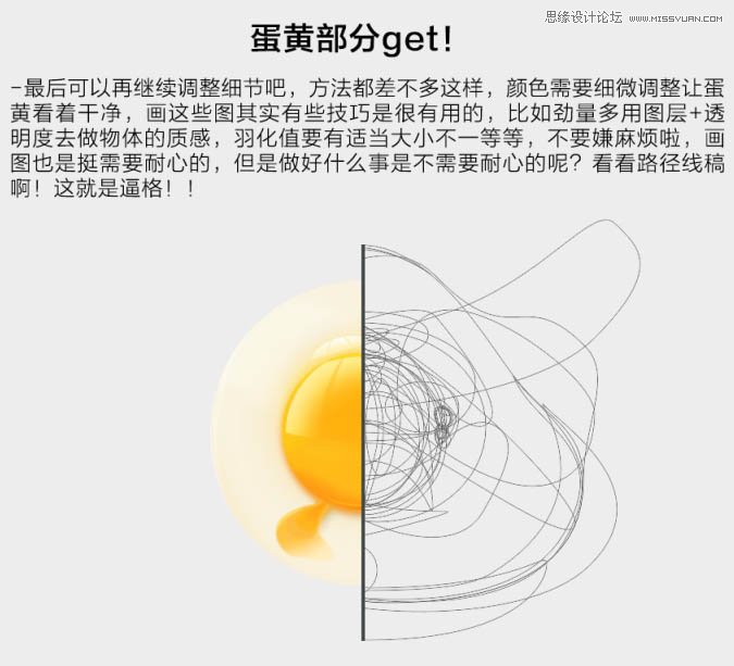 Photoshop绘制逼真的流淌效果的蛋黄,PS教程,图老师教程网