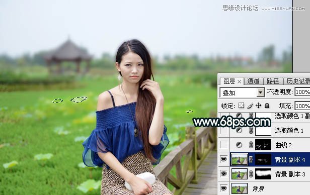 Photoshop给外景女孩添加金色黄昏效果图,PS教程,图老师教程网