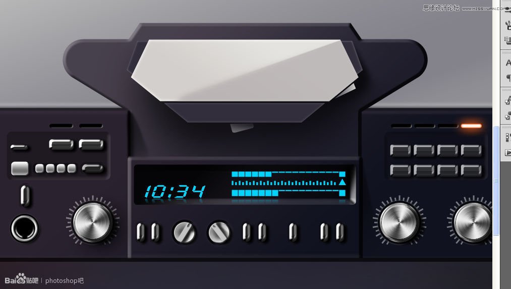 Photoshop临摹超逼真的录音机图标教程,PS教程,图老师教程网