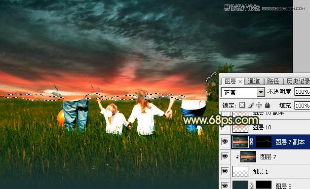 Photoshop调出外景全家福照片黄昏效果图,PS教程,图老师教程网