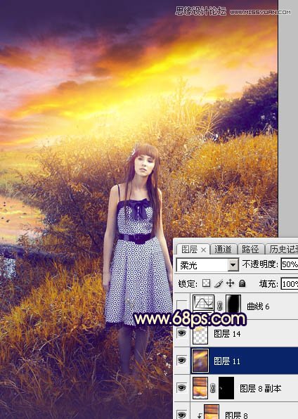 Photoshop给外景人像照片添加夕阳美景效果,PS教程,图老师教程网