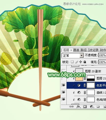 Photoshop绘制中国风逼真的折扇效果图,PS教程,图老师教程网