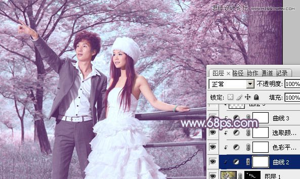 Photoshop调出婚纱照片梦幻紫色效果,PS教程,图老师教程网