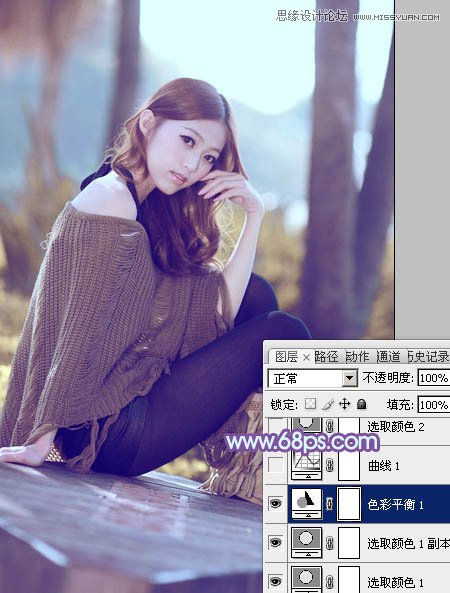 Photoshop调出美女照片梦幻紫色场景,PS教程,图老师教程网