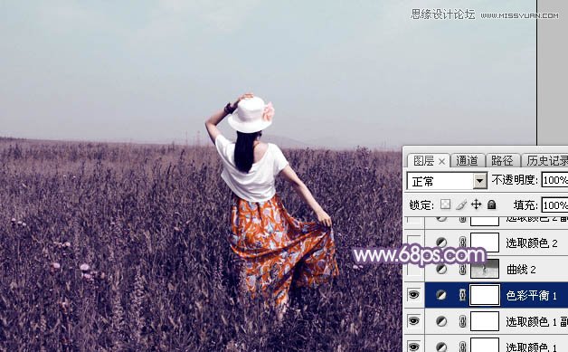 Photoshop调出外景人像绚丽的紫色效果,PS教程,图老师教程网