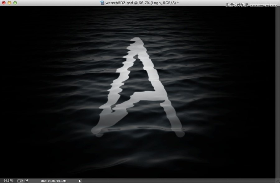 Photoshop制作漂亮的水波纹理艺术字,PS教程,图老师教程网