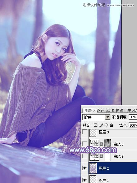 Photoshop调出美女照片梦幻紫色场景,PS教程,图老师教程网