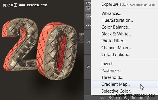 Photoshop制作艺术玻璃质感的立体字教程,PS教程,图老师教程网