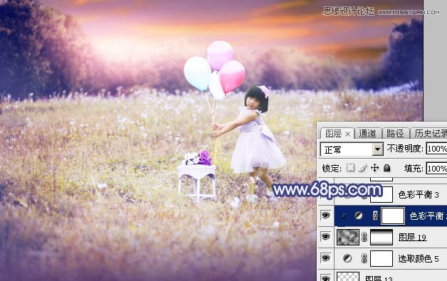 Photoshop调出儿童照片梦幻紫色效果,PS教程,图老师教程网