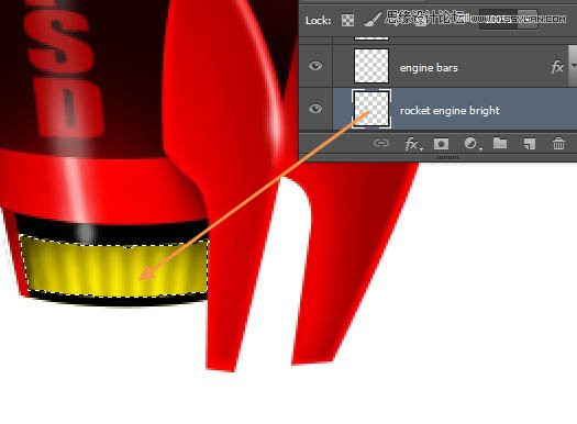 Photoshop绘制立体质感的卡通小火箭,PS教程,图老师教程网