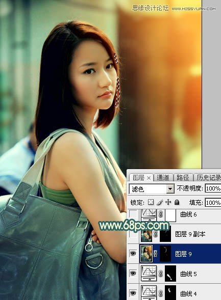 Photoshop给背包女孩添加怀旧漏光效果,PS教程,图老师教程网