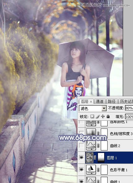 Photoshop给街边美女添加唯美的光效,PS教程,图老师教程网